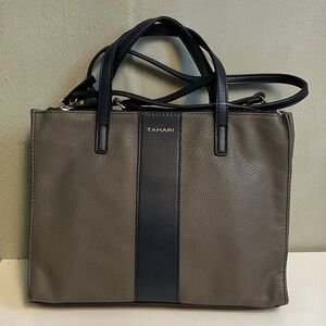 Tahari Women’s Bag in Gray and Navy 0079